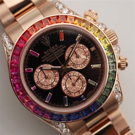 rolex daytona rainbow custom|rolex rainbow 2021 price.